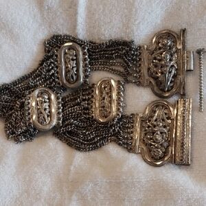 Antique Indian Silver-Toned Belt-Kamarbandh Or Belly Chain